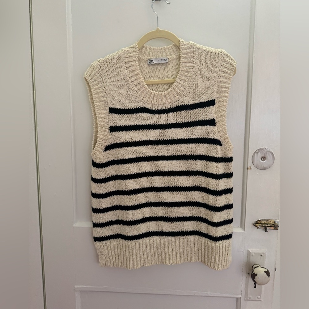 Zara striped sweater knit vest. Size medium.